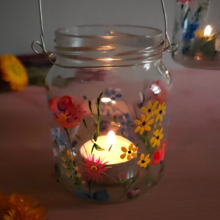 Painted Mason Jar Tealight