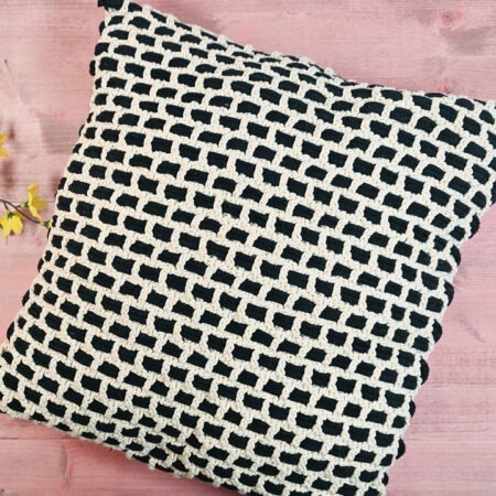 Crochet Pillow Black & White
